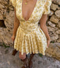 Robe Courte à Fleurs avec Col V pour Femmes - Emilia Lane