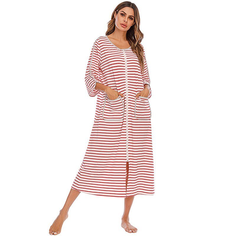 Robe de nuit zippée à capuche pour femmes - Emilia Lane