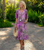 Long Dress with Short Sleeves and V-Neck for Women | Ideal for Summer