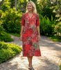 Long Dress with Short Sleeves and V-Neck for Women | Ideal for Summer
