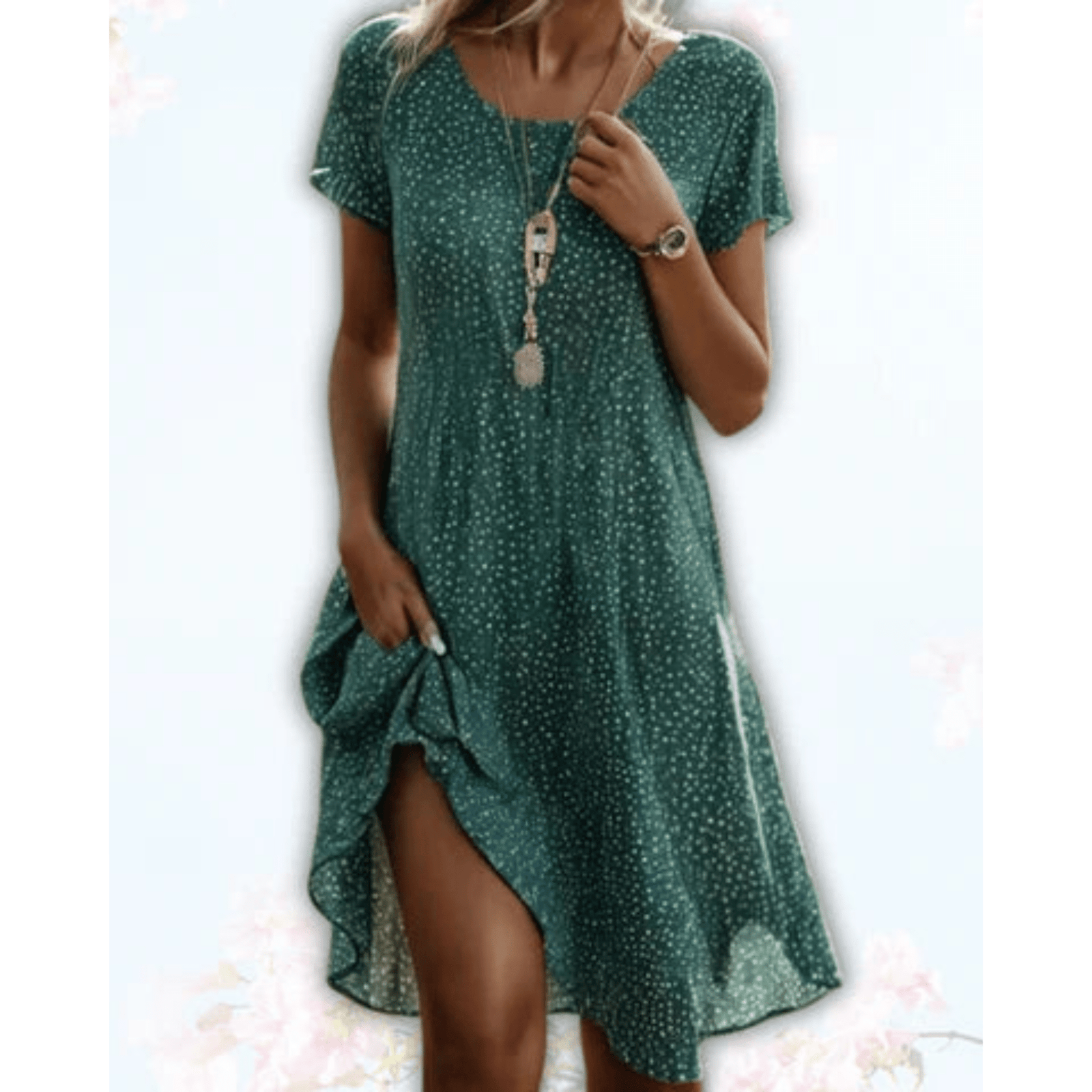 Mid-Length Summer Dress with Geometric Print for Women | Perfect for Vacation