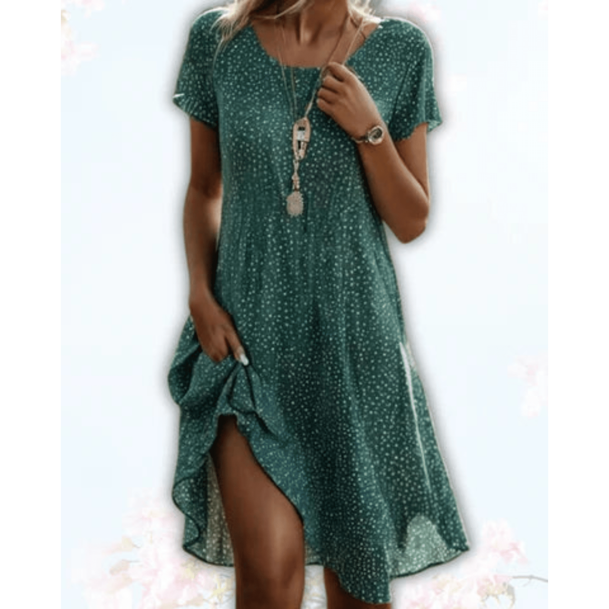 Robe d'Été Mi-Longue à Imprimé Géométrique pour Femme | Idéale pour les Vacances - Emilia Lane
