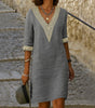Mid-Length Cotton and Linen Dress for Women | Ideal for Summer