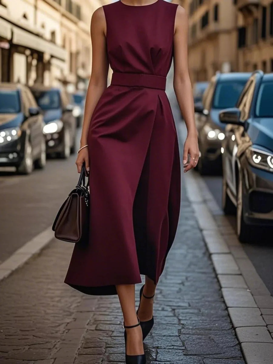 Elegant Sleeveless Midi Dress for Women