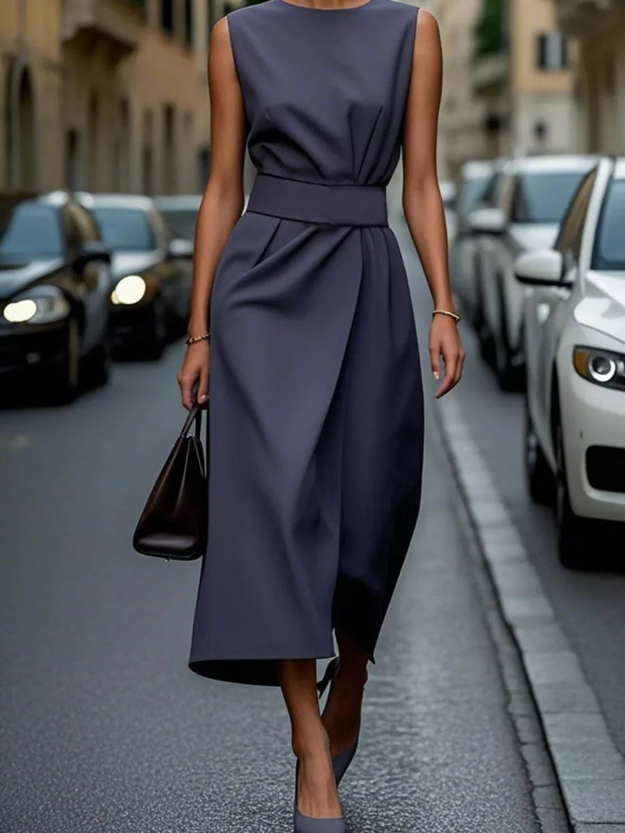 Elegant Sleeveless Midi Dress for Women