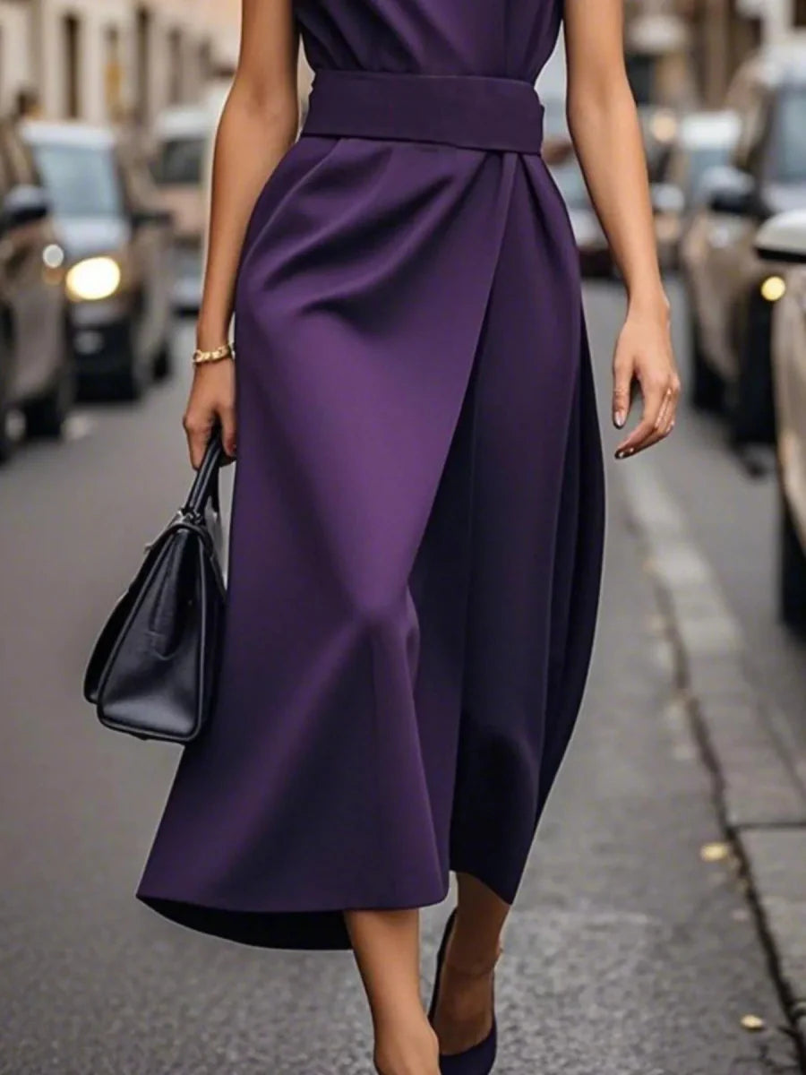 Elegant Sleeveless Midi Dress for Women