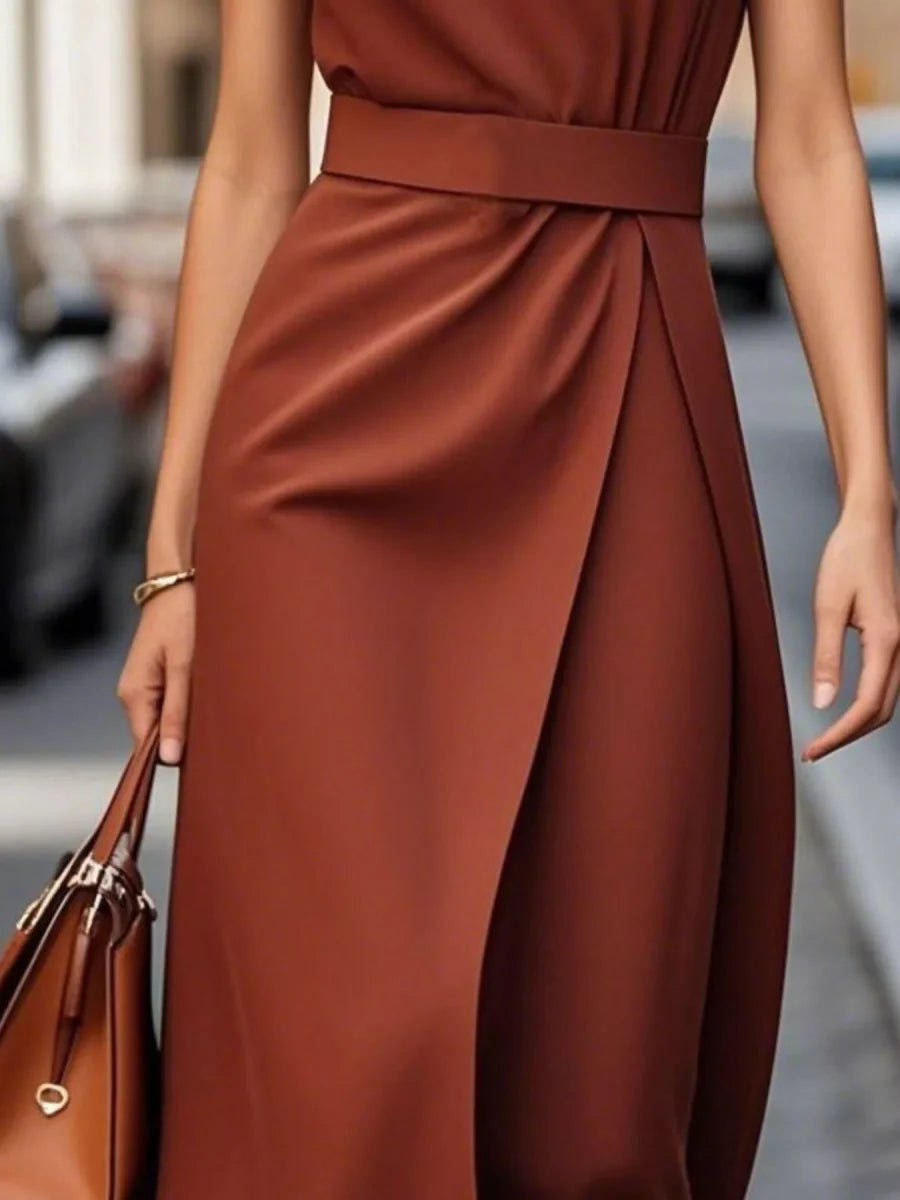 Elegant Sleeveless Midi Dress for Women