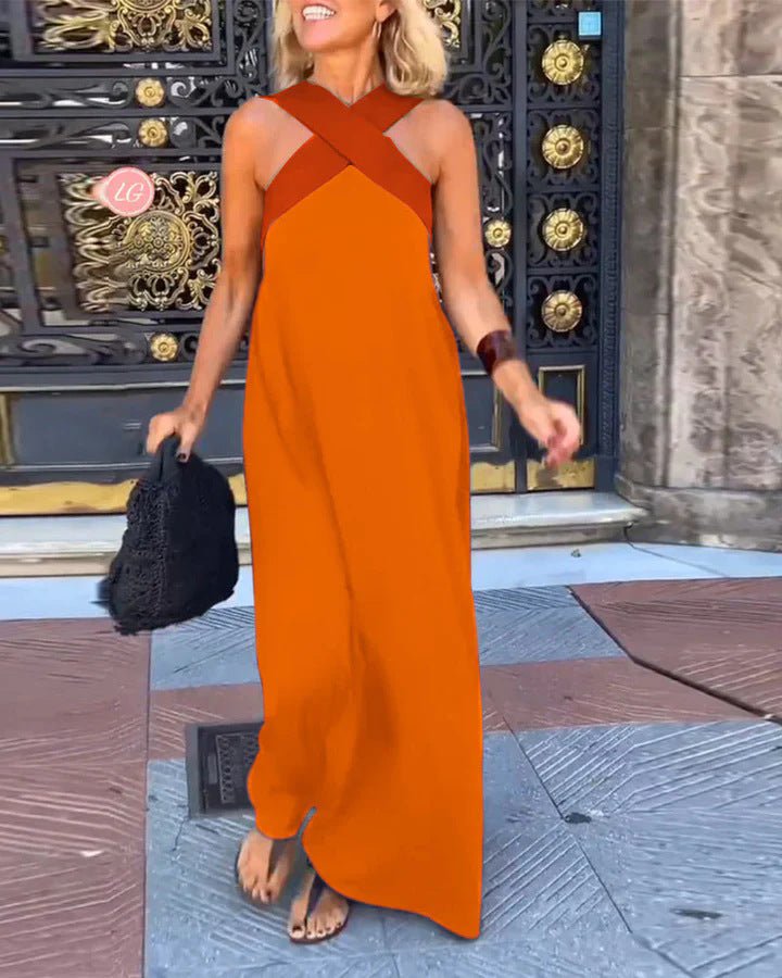 Robe Longue à Bretelles Croisées pour Femmes - Emilia Lane