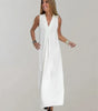 Robe longue à col en V pour femmes - Emilia Lane