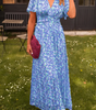 Robe Longue à Imprimé Fleuri et Taille Marquée pour Femme | Idéale pour l'Été - Emilia Lane