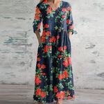 Robe longue à imprimé rétro pour femmes - Emilia Lane
