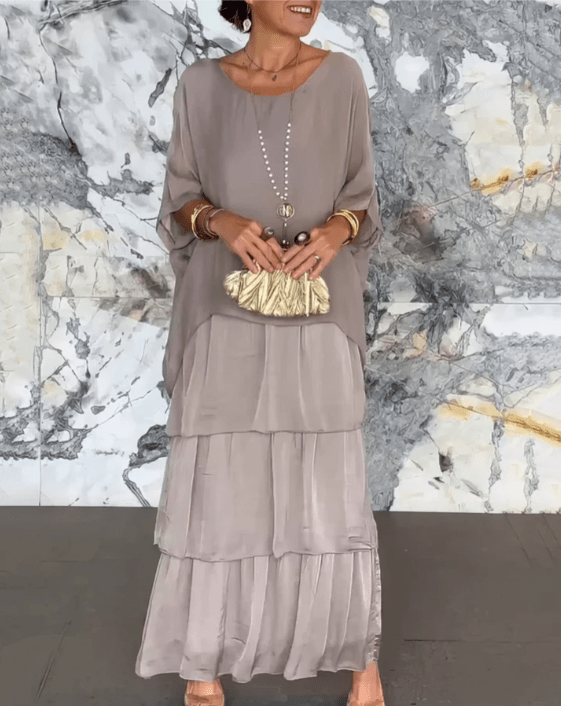 Robe Longue à Manches Chauve - Souris pour Femme | Idéale pour les Sorties - Emilia Lane