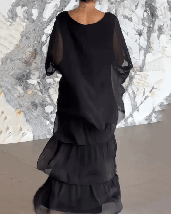 Robe Longue à Manches Chauve - Souris pour Femme | Idéale pour les Sorties - Emilia Lane