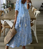 Robe longue à manches trois - quarts à motif à carreaux pour femmes - Emilia Lane