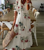 Robe longue à motifs à col V pour femmes - Emilia Lane