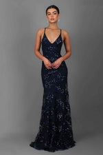 Robe Longue à Paillettes avec Bretelles et Décolleté V pour Femme | Idéale pour les Sorties - Emilia Lane