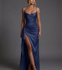Robe Longue Ajustée avec Fronces et Fente pour Femme | Idéale pour les Sorties - Emilia Lane