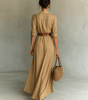 Robe Longue Asymétrique à Ceinture pour Femmes - Emilia Lane