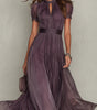 Robe Longue avec Encolure Goutte et Bordure en Dentelle pour Femmes - Emilia Lane