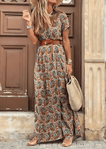 Robe longue bohème avec ceinture pour femmes - Emilia Lane