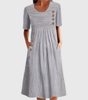 Robe longue boutonnée avec poches pour femmes - Emilia Lane
