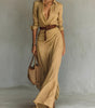 Long Cotton Belted Dress for Women