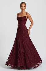 Robe Longue Drapée à Motif Floral avec Bretelles pour Femme | Idéale pour les Sorties - Emilia Lane