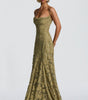 Robe Longue Drapée à Motif Floral avec Bretelles pour Femme | Idéale pour les Sorties - Emilia Lane