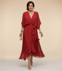 Robe Longue en Chiffon à Manches Chauve - Souris pour Femmes - Emilia Lane