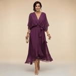 Robe Longue en Chiffon à Manches Chauve - Souris pour Femmes - Emilia Lane