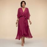 Robe Longue en Chiffon à Manches Évasées pour Femmes - Emilia Lane