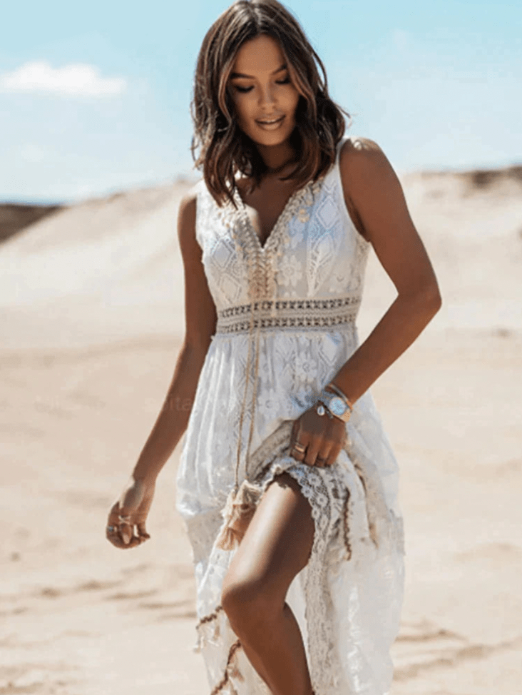 Robe Longue en Dentelle Boho pour Femmes - Emilia Lane