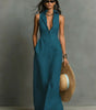 Robe Longue en Lin Sans Manches pour Femme | Idéale pour les Vacances - Emilia Lane