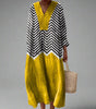 Robe Longue Géométrique Ainsley Élégante et Légère - Emilia Lane
