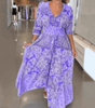 Robe Longue Imprimée à Cordon pour Femmes - Emilia Lane