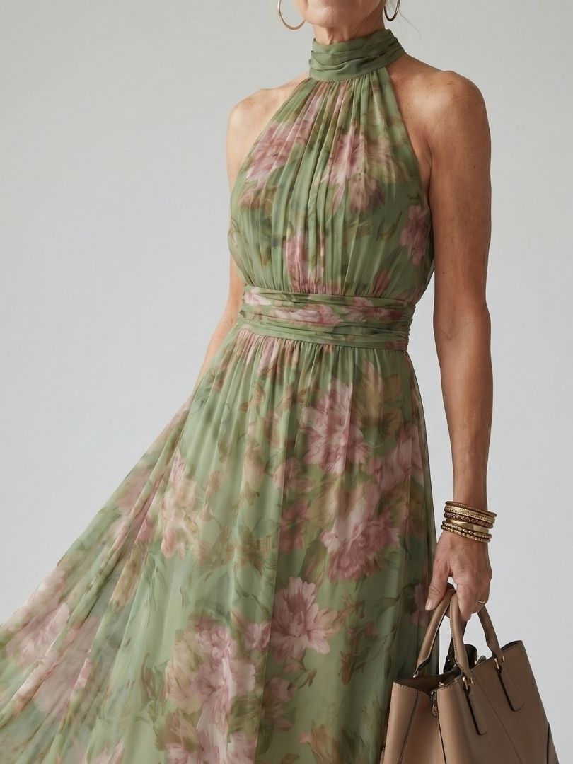 Floral Printed Long Dress for Women