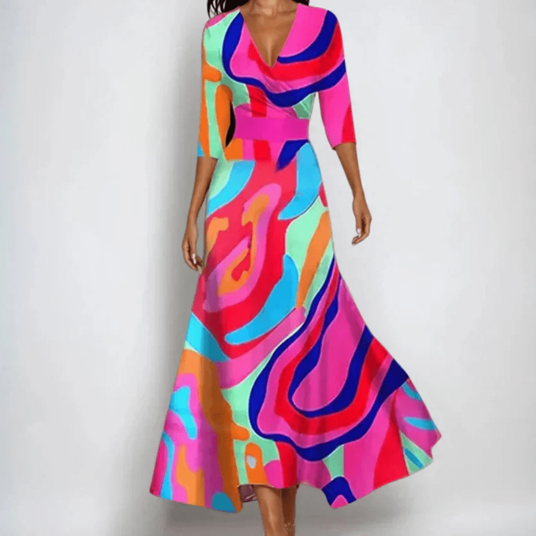 Robe longue imprimée pour femmes - Emilia Lane