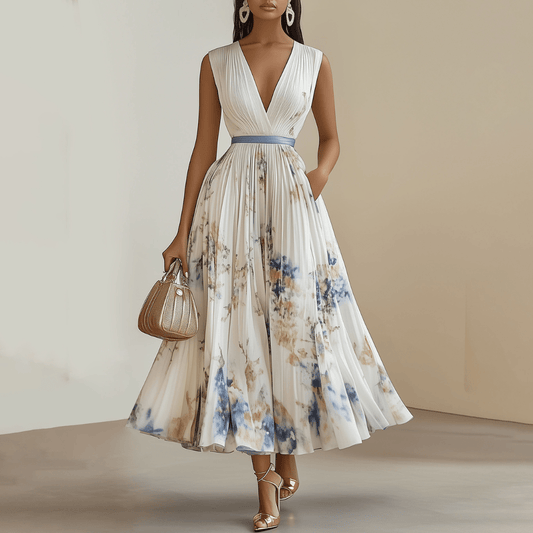 Robe Longue Plissée à Imprimé Floral pour Femmes - Emilia Lane