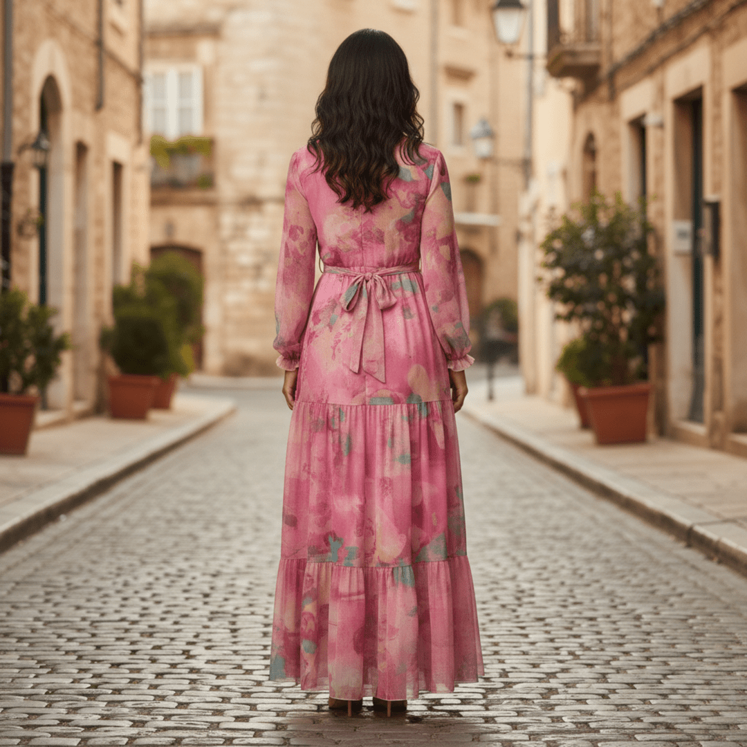 Robe Maxi à Manches Longues à Imprimé Floral pour Femmes - Emilia Lane