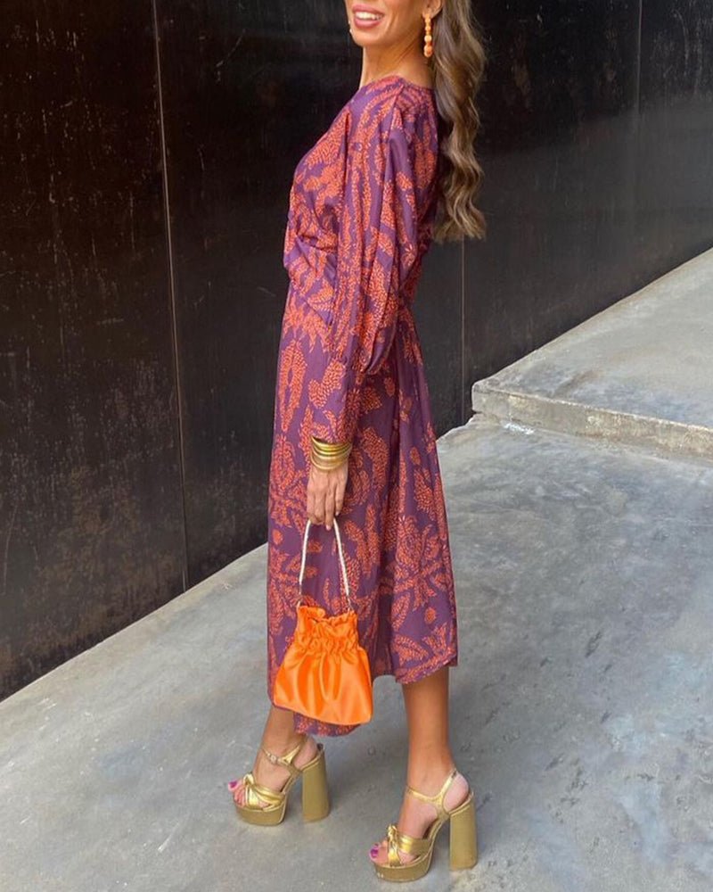 Robe Maxi Drapée à Nœud et Col V pour Femmes - Emilia Lane