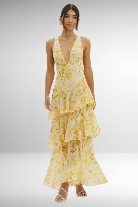 Robe Maxi en Chiffon à Volants pour Femmes - Emilia Lane