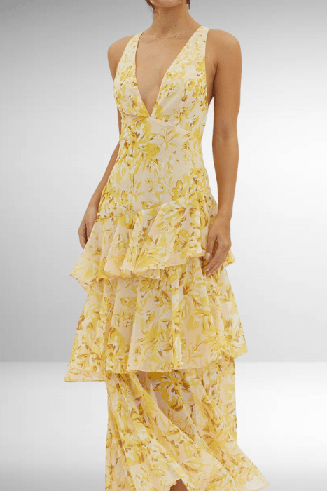 Robe Maxi en Chiffon à Volants pour Femmes - Emilia Lane