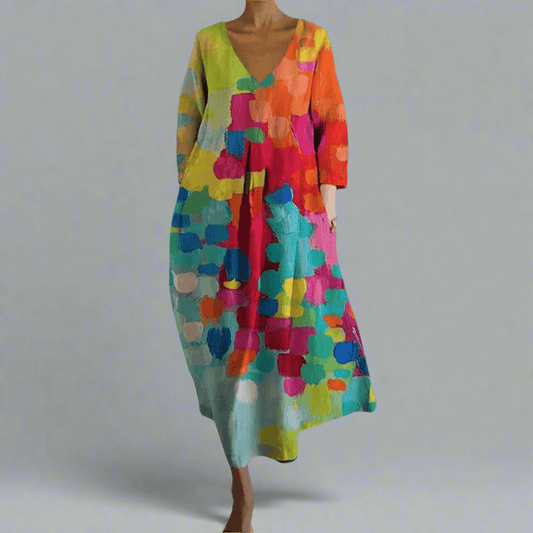 Robe mi - longue imprimée pour femmes - Emilia Lane