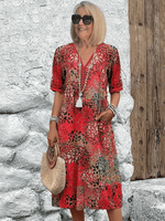 Robe Midi à Fleurs avec Manches Courtes pour Femme - Emilia Lane