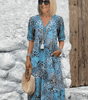Robe Midi à Fleurs avec Manches Courtes pour Femme - Emilia Lane