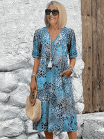 Robe Midi à Fleurs avec Manches Courtes pour Femme - Emilia Lane