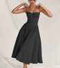 Robe Midi à Träger Ajustée et Plissée pour Femme | Idéale pour les Sorties - Emilia Lane