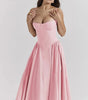Robe Midi à Träger Ajustée et Plissée pour Femme | Idéale pour les Sorties - Emilia Lane