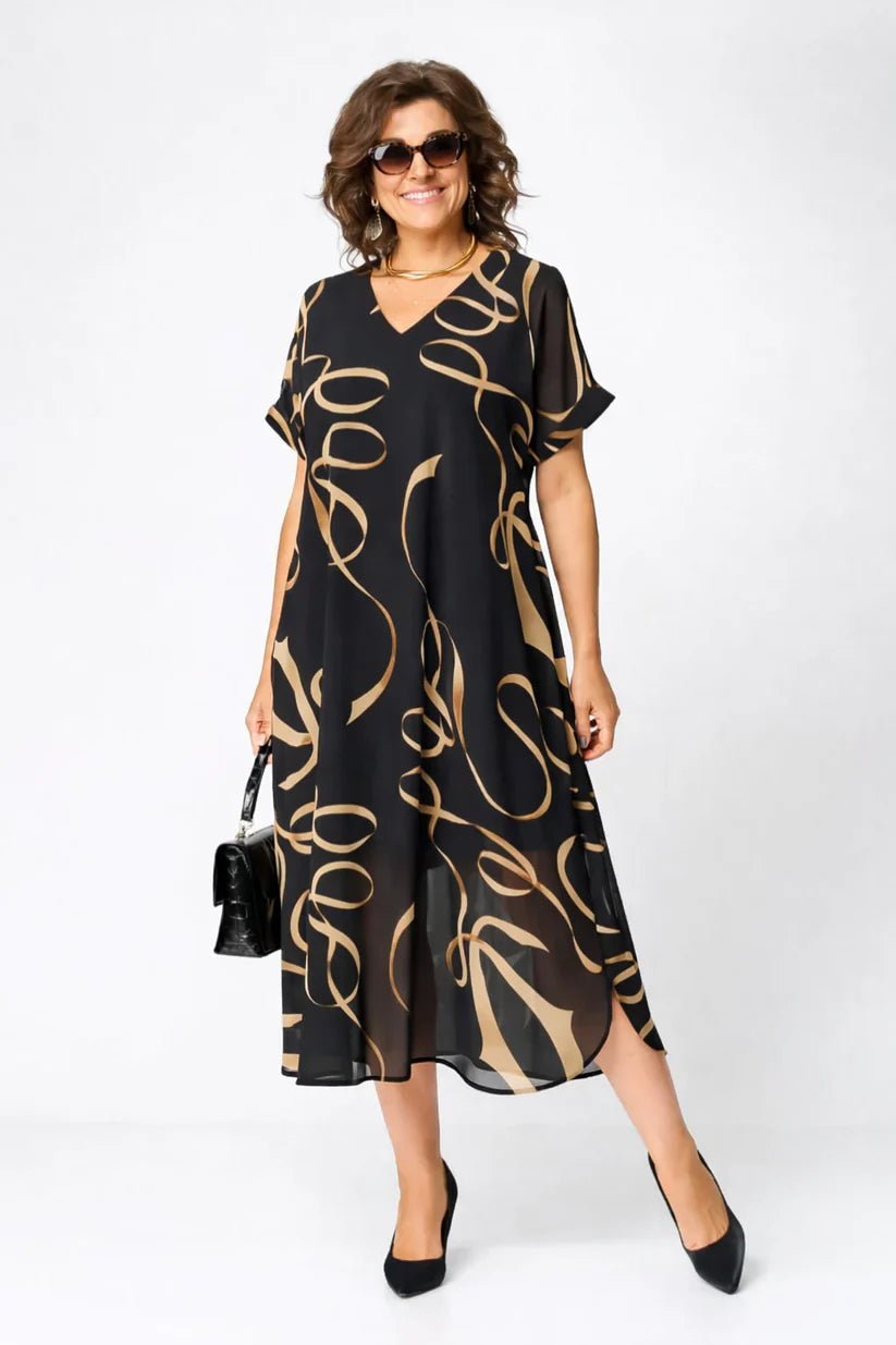 Robe Midi Élégante avec Imprimé pour Femmes - Emilia Lane