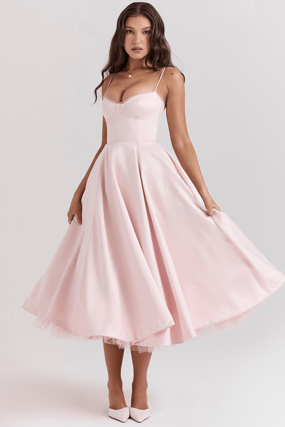 Robe Midi en Satin pour Femmes - Emilia Lane